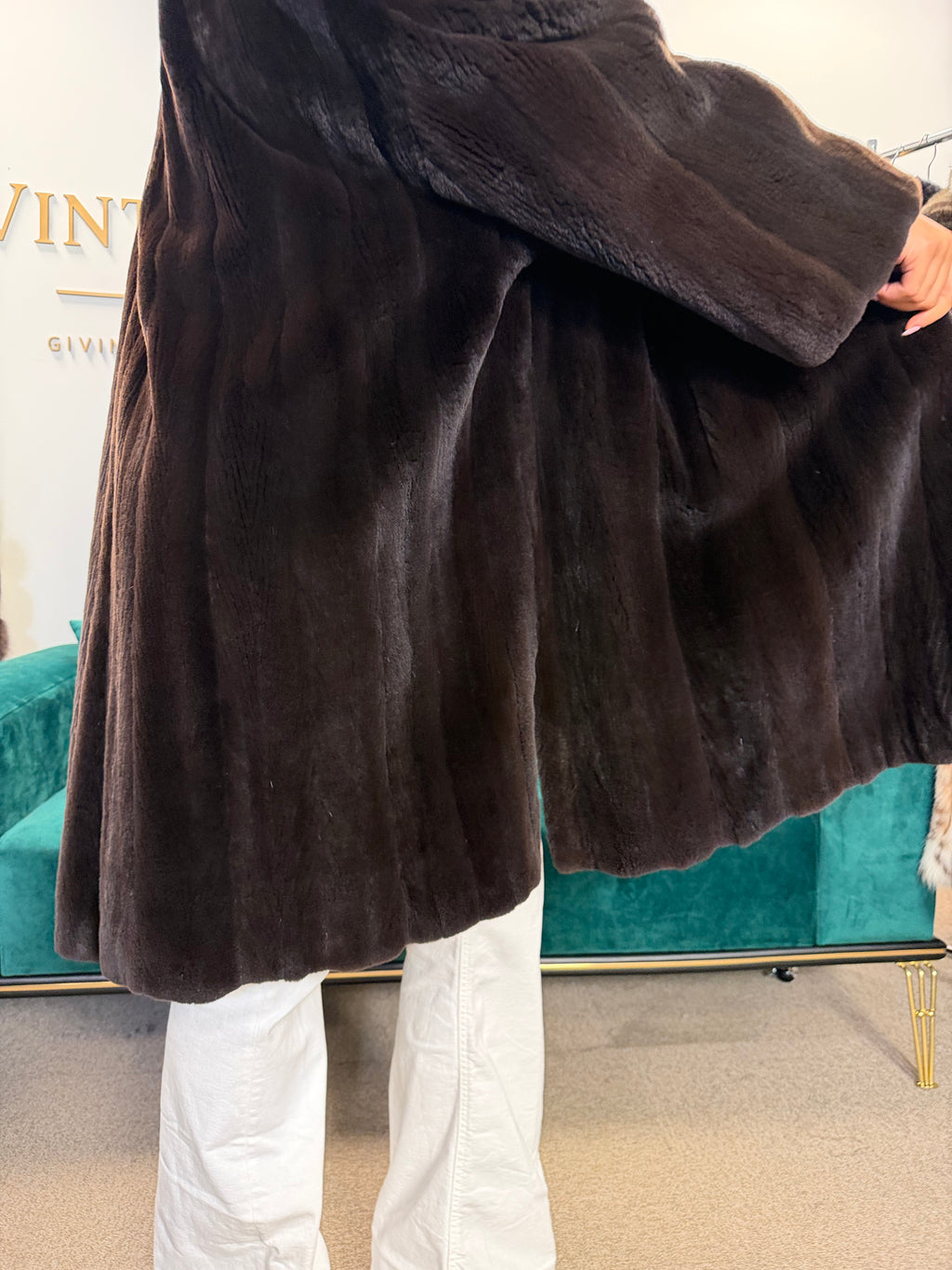 Sheared Black Mink Fur Coat, Fits up to 5XL, Burki Bern