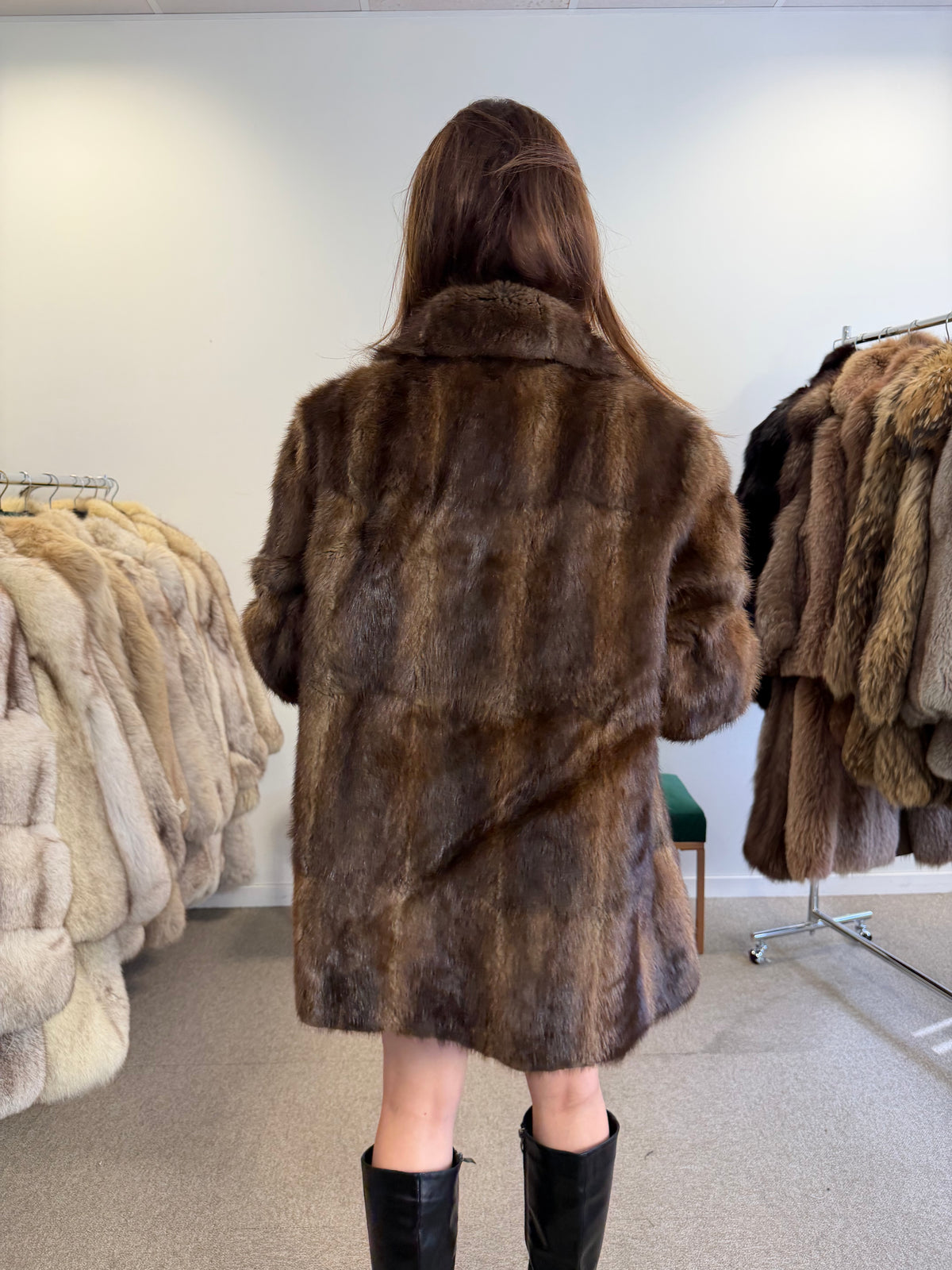 Brown Beaver Fur Jacket, Medium, Outlet