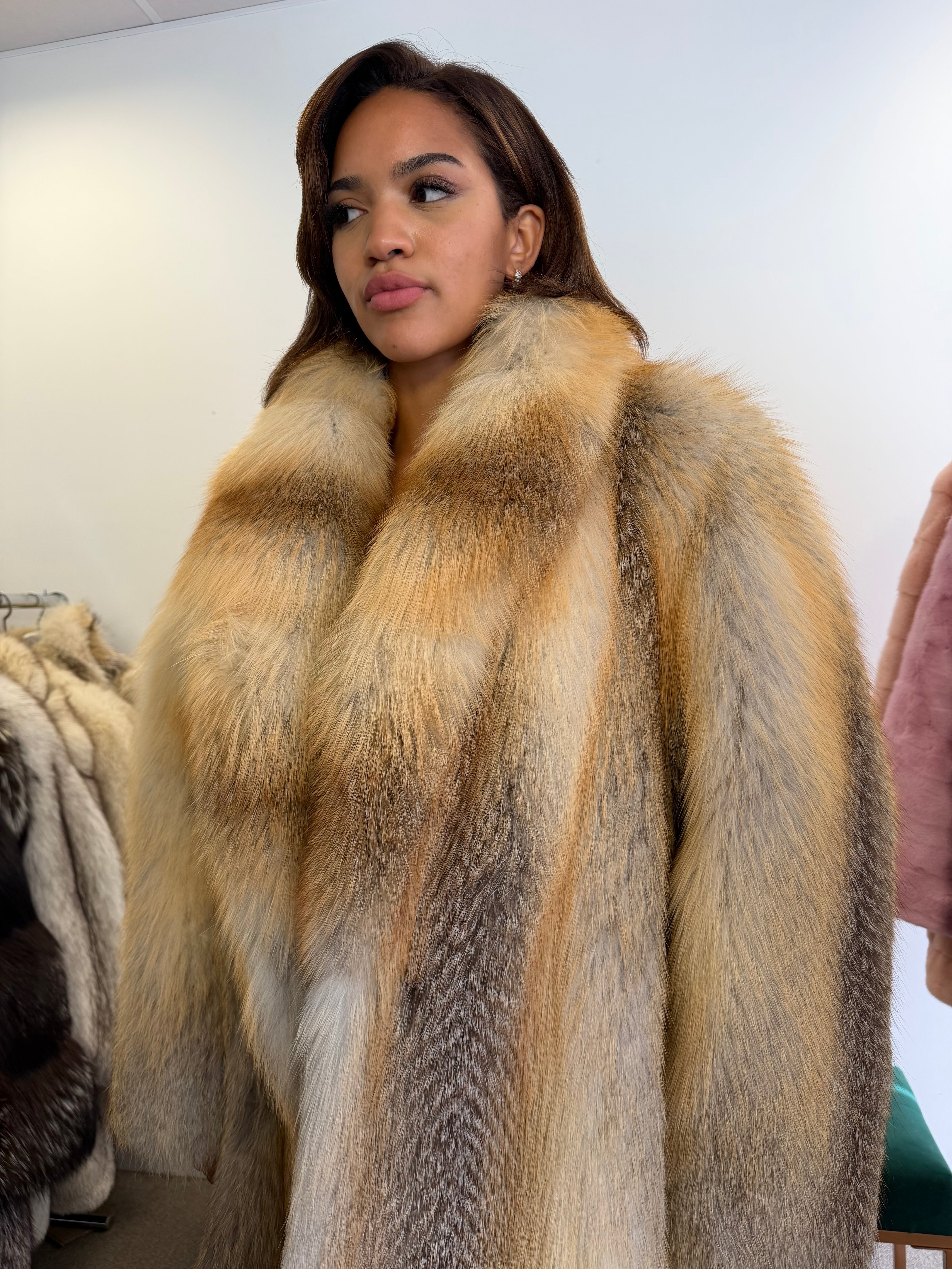 Golden Island Fox Fur Coat, SAGA FOX, luxury XXL