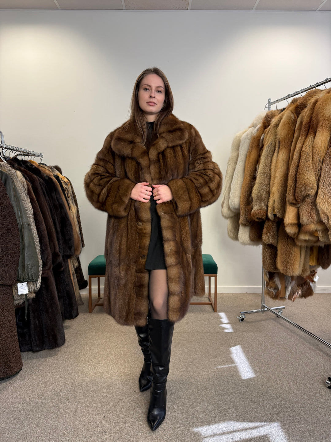 Sable fur coat Doublesided Medium size