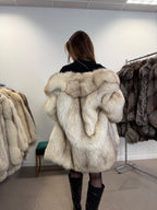 White Fox Fur Jacket, Size M