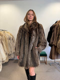 Raccoon Fur Coat, Luxury Lining, Size M