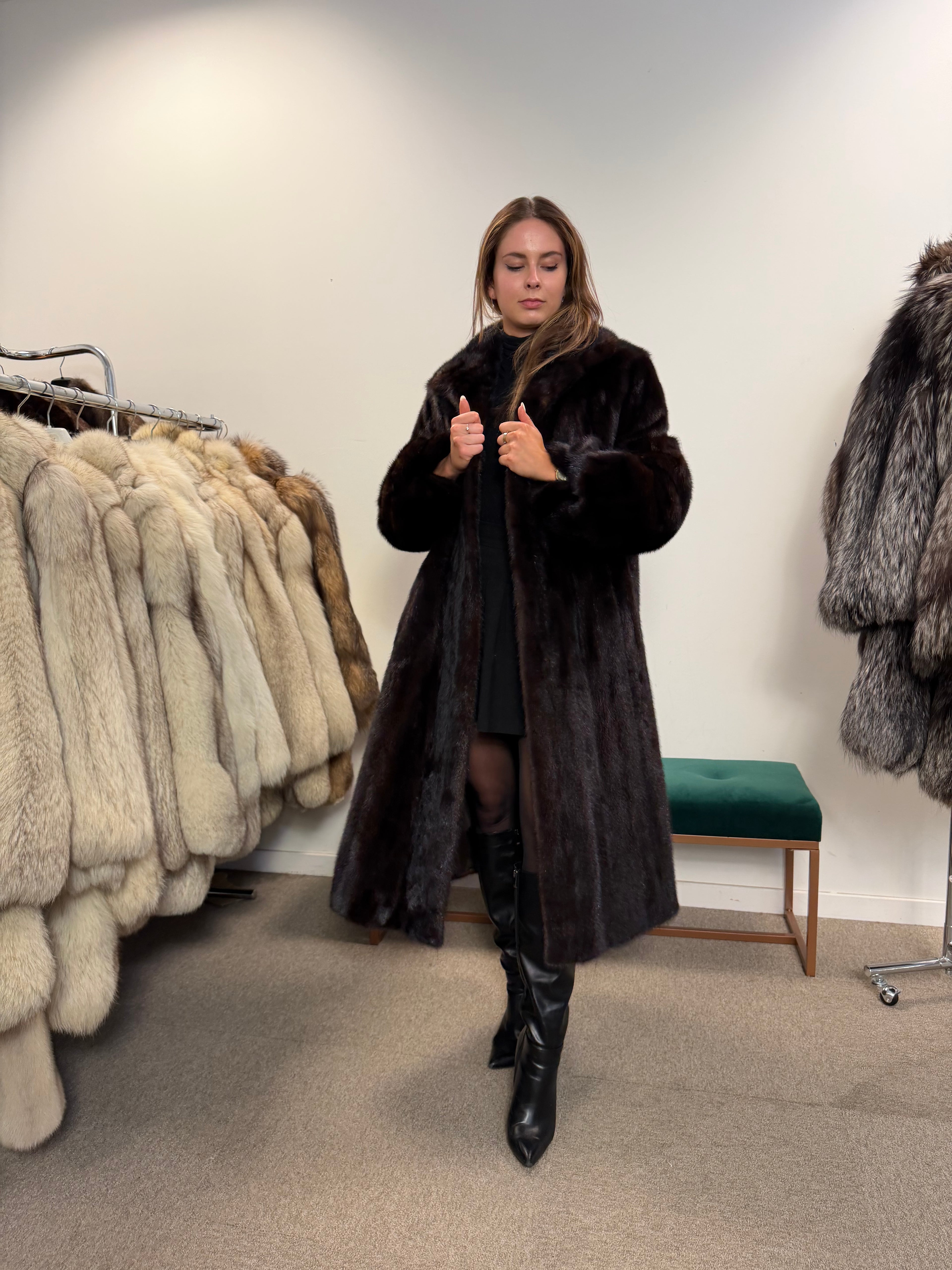 Mink Fur Coat, SAGA, Size XXL