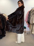 Mink Fur Coat, Brown, Medium