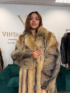 Coyote Fur Coat for Men, XL, Full Length