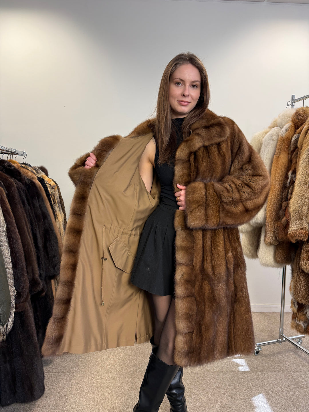 Sable fur coat Doublesided Medium size