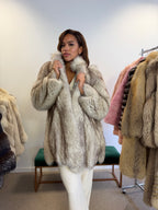 Fox Fur Coat, White Nordic, Size S