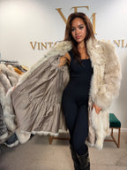 White Fox Fur Coat, Fluffy Swinger, Light