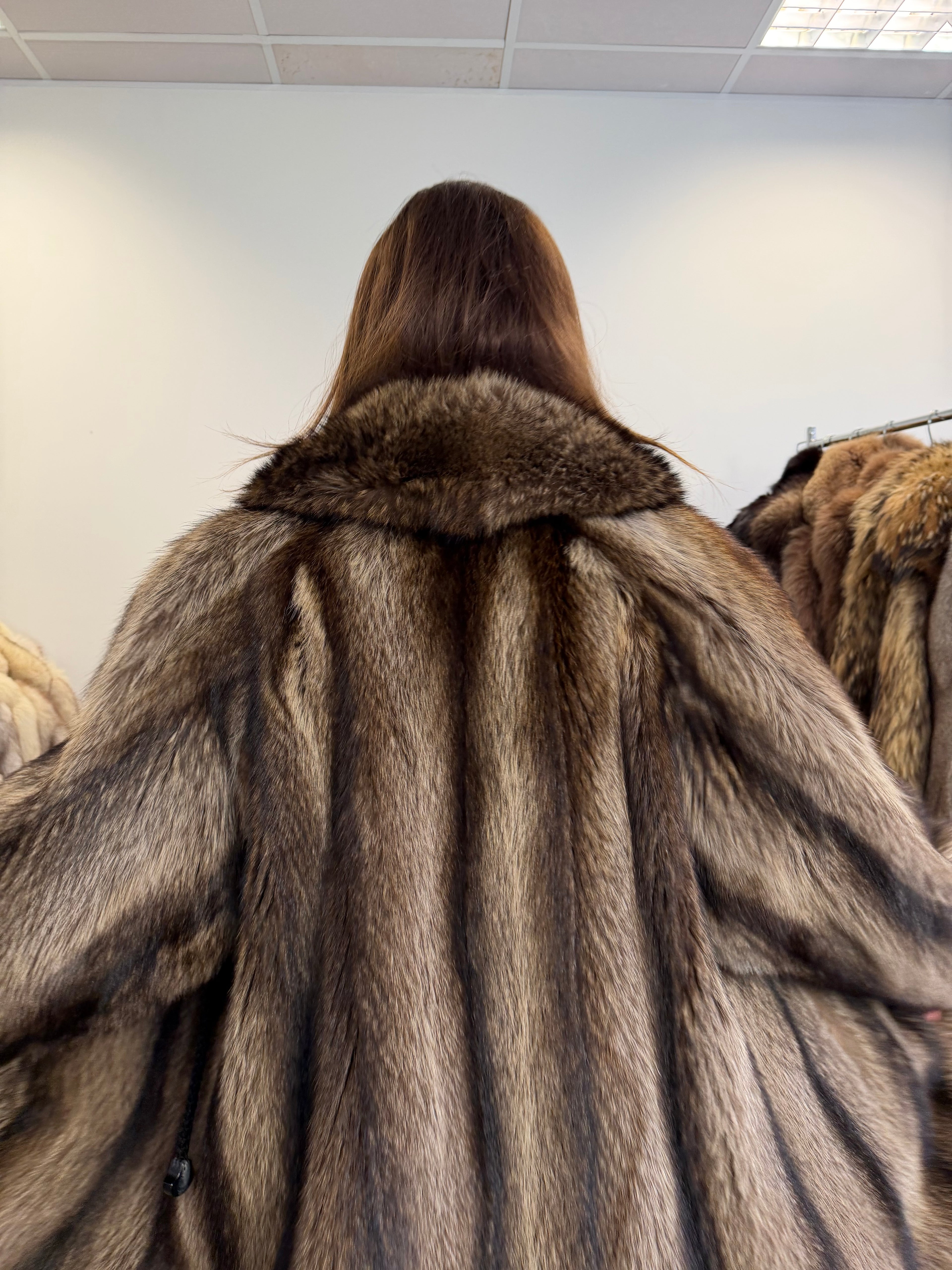 Raccoon Fur Coat, Size XL