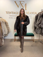 Dark Brown Mink Fur Jacket, Medium, Leather