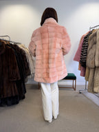 NEW Mink Fur Coat, Pink Lining, Size L