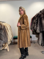 Mink Fur Coat, Pastel, Size S