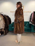 Brown Thick Mink Fur Coat, XL, Flexible