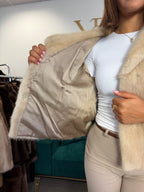 Short White Mink Fur Jacket, Large