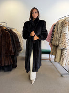 Mink Fur Coat, Black SAGA Pelsland, XXL
