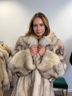Fox Fur Coat, White Nordic, Oversized 3XL