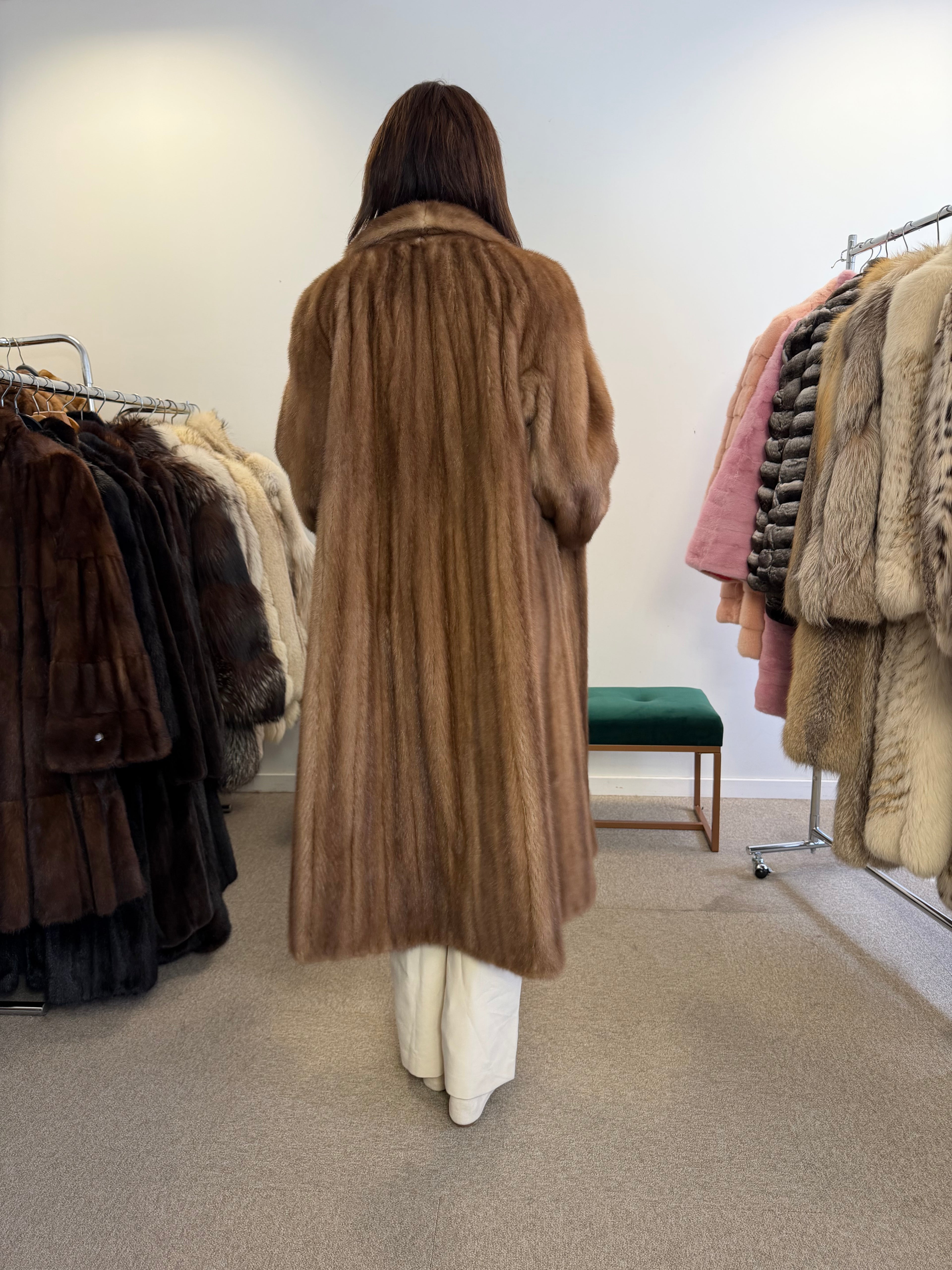 Luxury Mink Fur Coat, Pastel Swinger, Full Length, XL