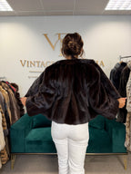 Dark Brown SAGA Mink Fur Jacket, Medium, Short