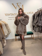 Crystal Fox Fur Jacket, Medium, Fluffy
