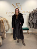 Dark Brown Mink Fur Coat, L/XL, Full Length