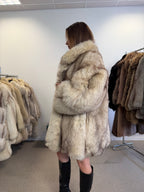 Fox Fur Coat, White, Size M