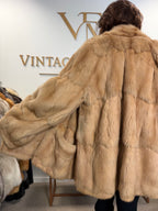 Cream Beige Feh Fur Coat, Butterfly Style, XL