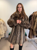 Raccoon Fur Coat, Size XL