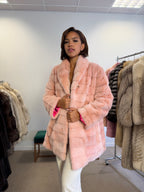 NEW Mink Fur Coat, Pink Lining, Size L