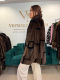 Sheared Mink Fur Coat, Large, Designer with Zipper, New
