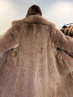 Fox Fur Coat, Brown, Full Length, Reversible, Size L