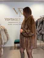 Pastel Mink Fur Jacket, Medium, Luxury Collar