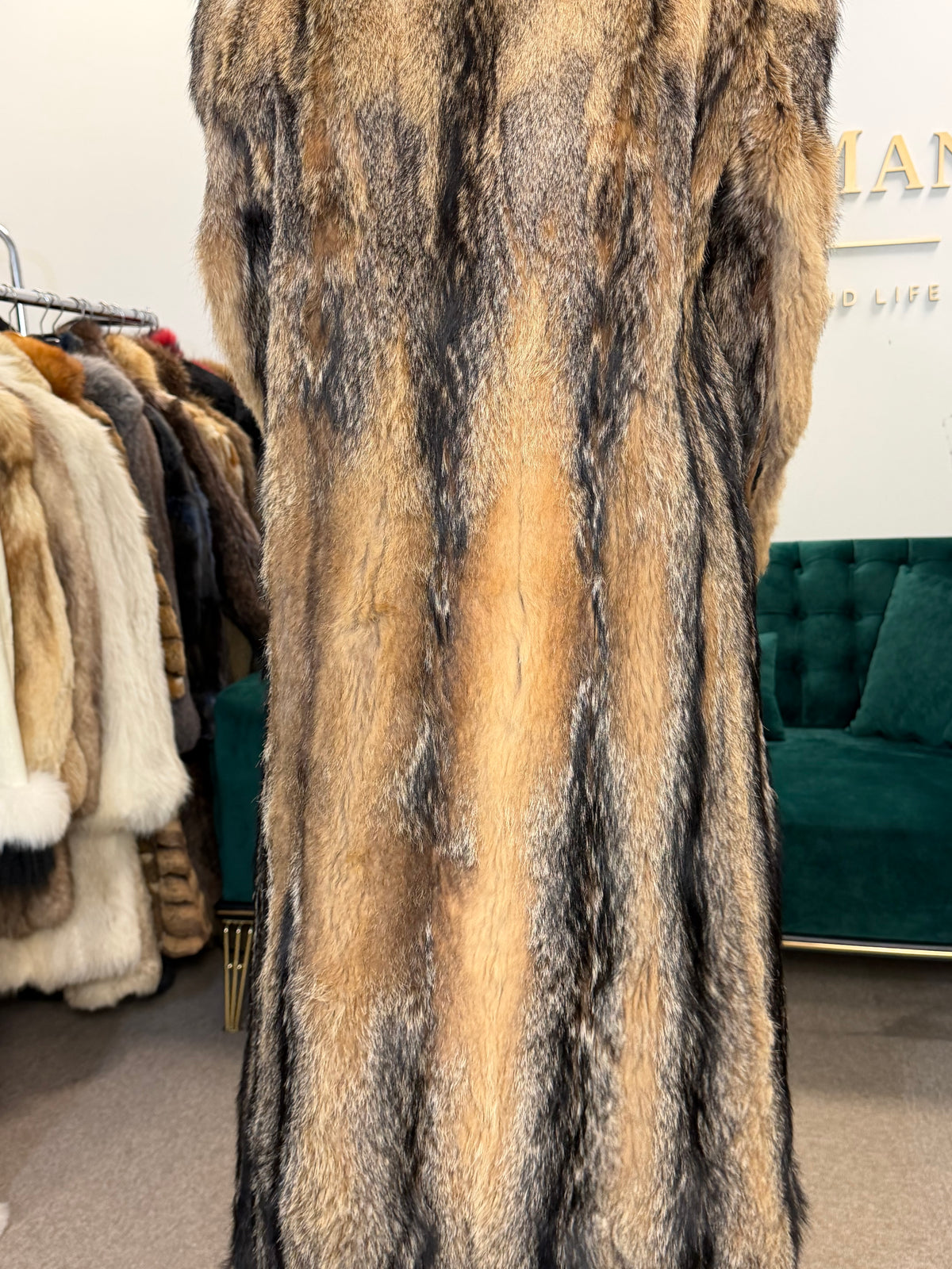 Coyote Fur Coat, Small, Outlet