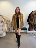 Red Fox Fur Jacket, Small, Fluffy
