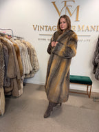 Grey Cross Fox Fur Coat, Large, Full Length