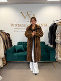 Luxury Pastel Mink Fur Coat, Large, Two-Tone Design