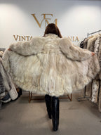 White Fox Fur Coat, Fluffy Swinger, Light