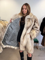 Fox Fur Coat, White Nordic, Oversized 3XL