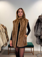 Mink Fur Vest, Pastel, Size M