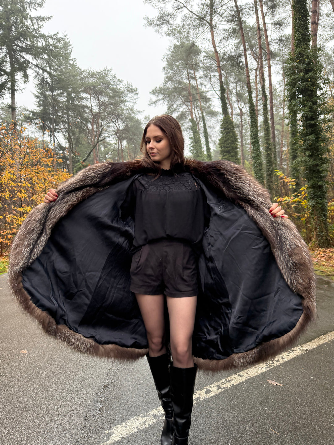Reserved Silver fox coat