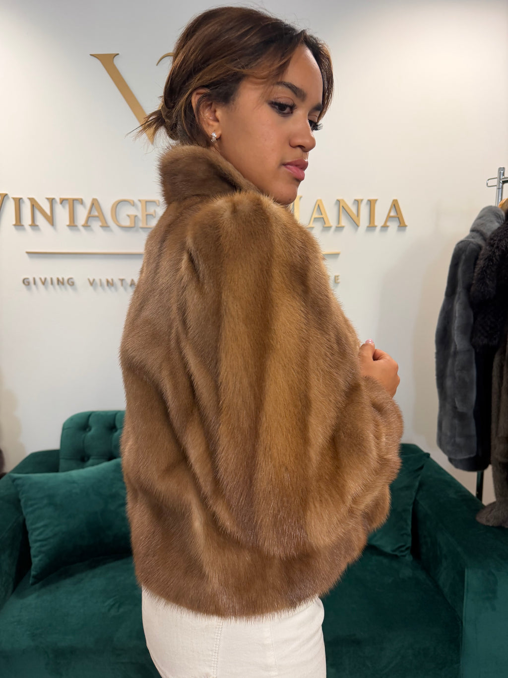Pastel Mink Fur Jacket, Medium