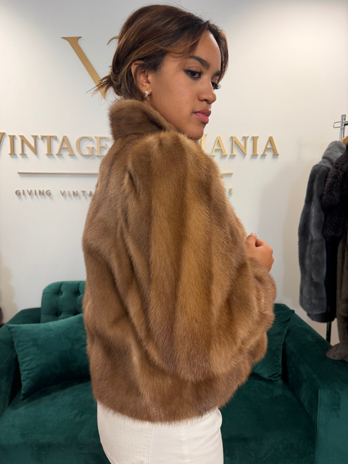 Pastel Mink Fur Jacket, Medium
