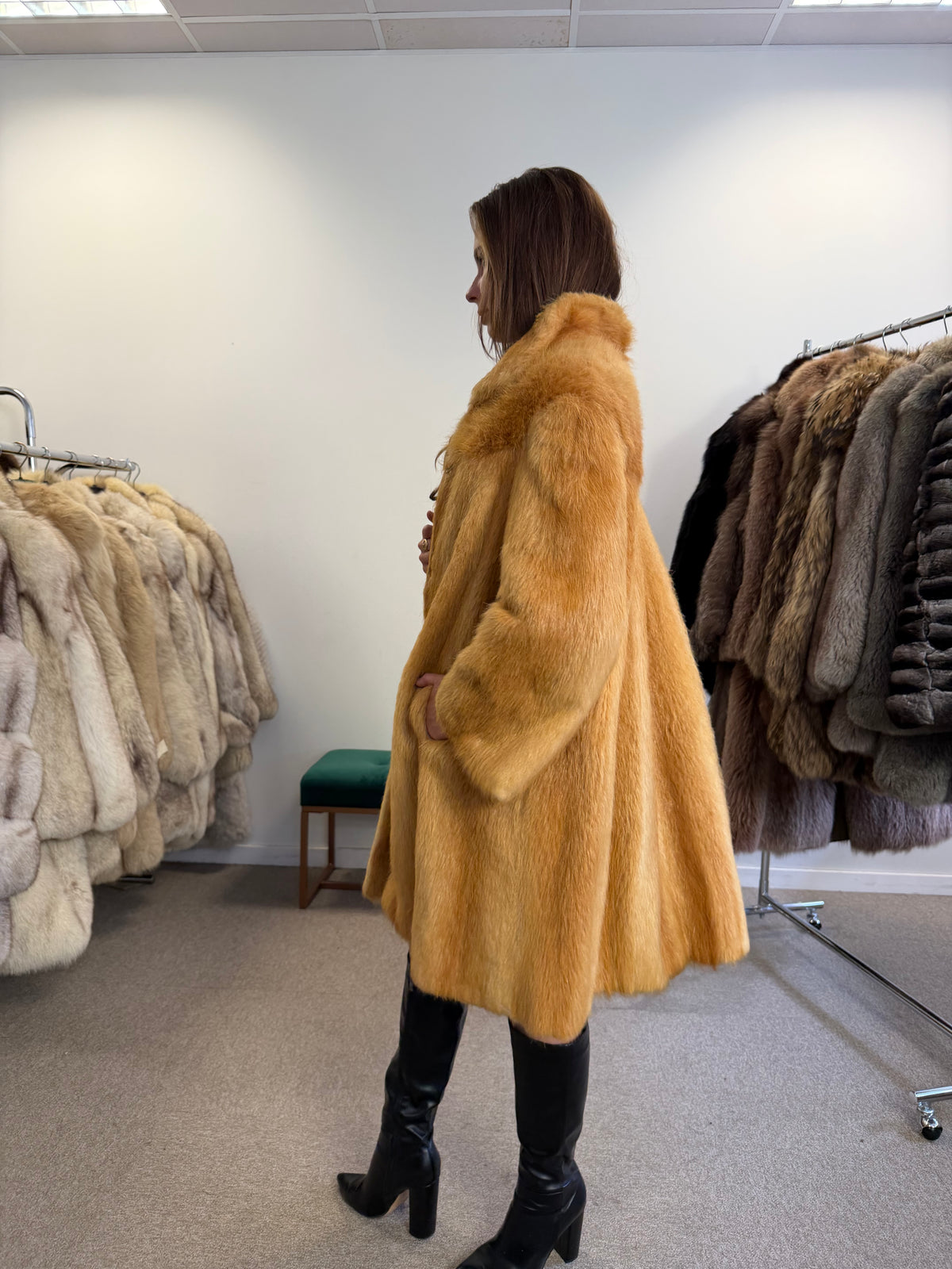 Golden Beaver Fur Coat, Small