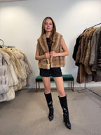 Pastel Mink Fur Vest, Medium, Open Front