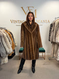 Pastel Brown Mink Fur Coat, Oversized, Fits up to 5XL, Rare