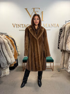 Pastel Brown Mink Fur Coat, Oversized, Fits up to 5XL, Rare