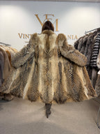 Coyote Fur Coat, Large, Full Length, Fluffy