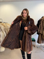 Brown Beaver Fur Coat, XL, Soft and Warm