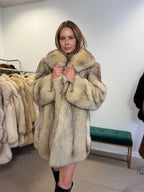 Fox Fur Coat, White Nordic, Size M