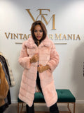 Pink Mink Fur Coat, Medium, New