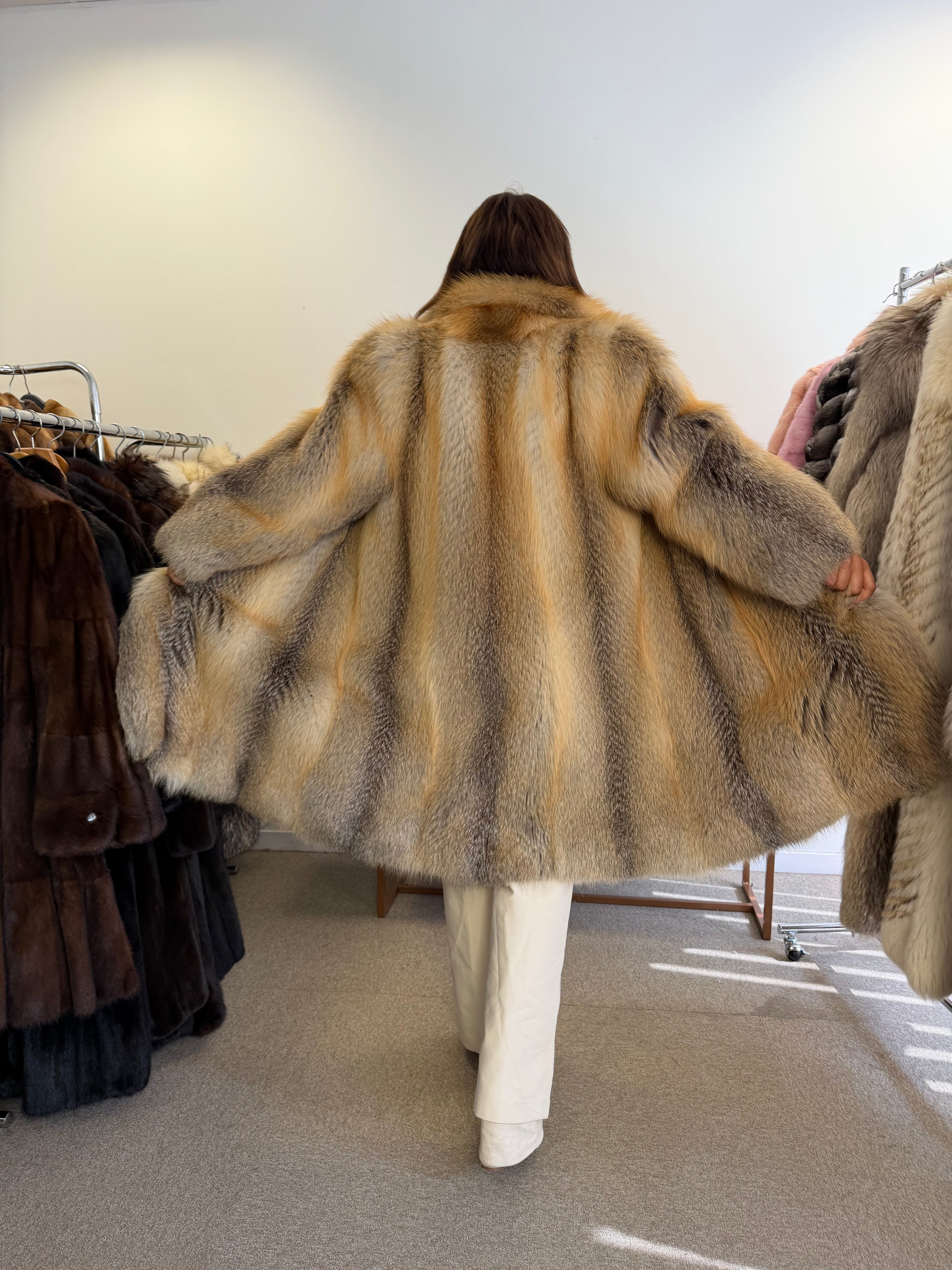 Golden Island Fox Fur Coat, SAGA FOX, luxury XXL